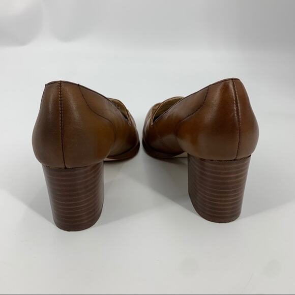 Isola Brown Leather Loafer Tassel Pumps CCEG16 sz 10M - Picture 5 of 7